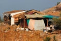 Old ramshackle cabins, temporary houses, derelict huts of poor homeless people