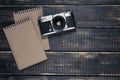 Old rangefinder vintage and retro photo camera with vintage color effect Royalty Free Stock Photo