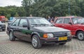 Old black veteran youngtimer small family car Ford Escort XR3i