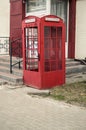 Old Rarity vintage Red English London phone booth Royalty Free Stock Photo