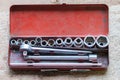 Old ratcheting Socket Wrench Set - in workshop