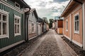 one of the cobbled streets of Old Rauma