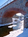 Old rebuild bridge in Silute, Lithuania Royalty Free Stock Photo