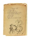 Old recipe book isolated