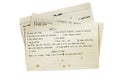 Old Recipes Typed on Index Cards Isolated