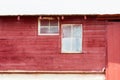 Old Red Barn with Dirty Windows on the Plains of Colorado Royalty Free Stock Photo