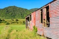 The wall of a rustic old barn