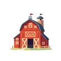 OLD RED BARN FARM HOUSE LOGO DESIGN Royalty Free Stock Photo