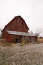 Old red barn after a morning dusting Royalty Free Stock Photo