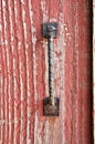 Old Red Barn with rusty handle Royalty Free Stock Photo