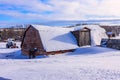 Old Red Barn in Winter Royalty Free Stock Photo