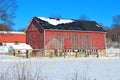 Old Red Barn Winter Royalty Free Stock Photo