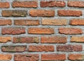 Old red block and concrete wall texture Royalty Free Stock Photo