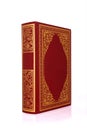 Old red book with gold color ornament on cover isolated Royalty Free Stock Photo