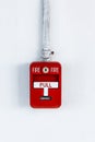 Old red box fire alarm Royalty Free Stock Photo