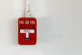 Old red box fire alarm Royalty Free Stock Photo