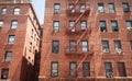 Old red brick building with fire escape, New York City, USA Royalty Free Stock Photo