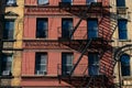 Old Red Brick Building on the Upper West Side of New York City with a Fire Escape Royalty Free Stock Photo