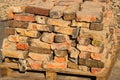 Old red brick. Construction garbage. Background and texture destruction. Royalty Free Stock Photo