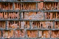 old red brick destroyed by erosion weathering and eolation