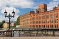 Old red brick factories. Industrial landscape. Norrkoping. Sweden