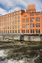 Old red brick factory. Industrial landscape. Norrkoping. Sweden Royalty Free Stock Photo