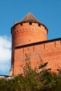 Old red brick fortress tower