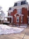 Old red brick house in winter Royalty Free Stock Photo