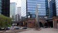 Old red brick and modern steel and glass architecture