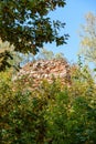 old red brick ruins of ancient castle Royalty Free Stock Photo