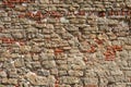 Old red brick wall background. Texture of an ancient stone wall. Stonewall background Royalty Free Stock Photo