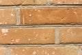 Old red brick wall close-up as background and texture. Copy space text Royalty Free Stock Photo