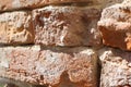 Old red brick wall close-up Royalty Free Stock Photo