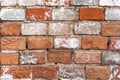 old red brick wall close-up, vintage background Royalty Free Stock Photo