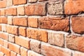 old red brick wall close-up, vintage background Royalty Free Stock Photo