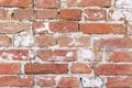 old red brick wall close-up, vintage background Royalty Free Stock Photo