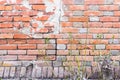 old red brick wall close-up, vintage background Royalty Free Stock Photo