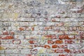 Old Red Brick Wall with Cracked Concrete Background Texture Royalty Free Stock Photo