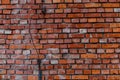 Old red brick wall damaged lightning rod collapsing brick wall Royalty Free Stock Photo