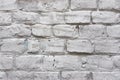 Old red brick wall with damaged white paint layer, closeup background photo texture. Seamless composition Royalty Free Stock Photo