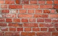 Old red brick wall grunge texture. Old seamless cracked bricks wall with a weathered surface Royalty Free Stock Photo