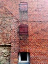 Old red brick wall of the house Royalty Free Stock Photo