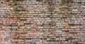 An Old red brick wall with inaccurate masonry geometry, background or texture Royalty Free Stock Photo