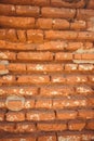 Old red brick wall. Photo of the surface of a vintage wall. Wide angle Royalty Free Stock Photo