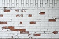 Old Red Brick Wall With Shabby White Plaster. Royalty Free Stock Photo