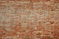 Old red brick wall texture background in sunlight