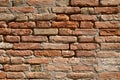 Old red brick wall texture background, sunlight Royalty Free Stock Photo