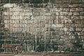 Old red brick wall in white paint - faded retro grunge background Royalty Free Stock Photo