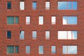 Windows of a brick building texture. Abstraction. Royalty Free Stock Photo