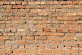 Old red brickwork. Red brick wall texture grunge background. Background of old vintage brick wall Royalty Free Stock Photo